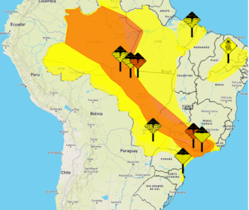 Alerta de tempestade do Inmet estende até sexta-feira em 66 municípios de Mato Grosso do Sul 