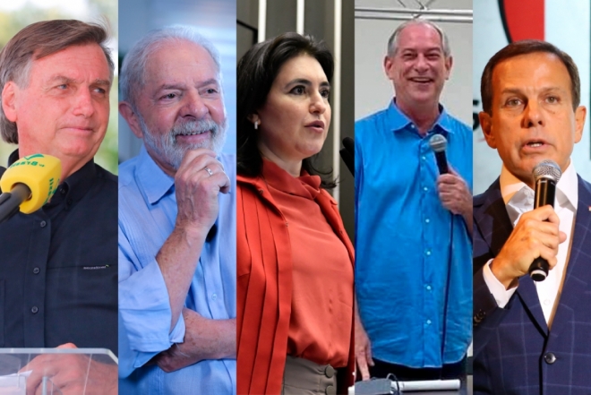 Bolsonaro, Lula, Simone, Ciro Gomes e Doria