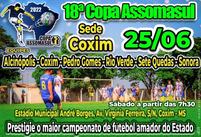 Coxim recebe a 7ª rodada da Copa Assomasul neste sábado