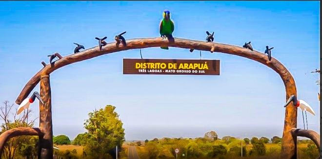 Artista que criou portal da entrada para Arapuá vai realizar manutenção gratuita